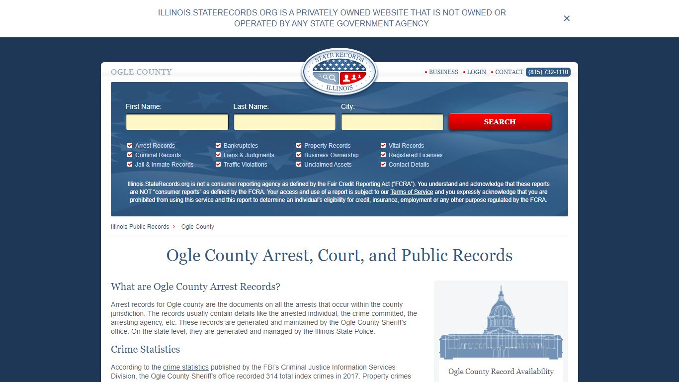 Ogle County Arrest, Court, and Public Records