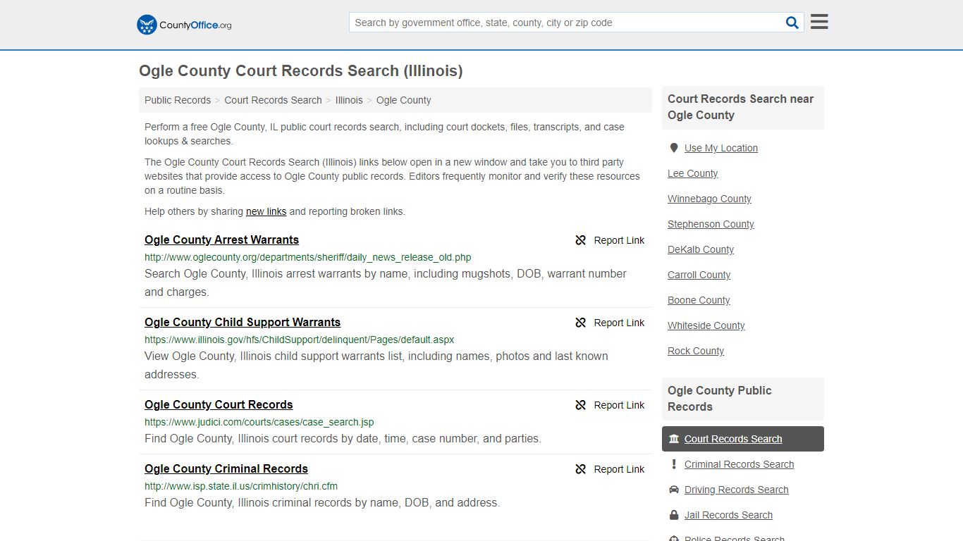 Court Records Search - Ogle County, IL (Adoptions ...