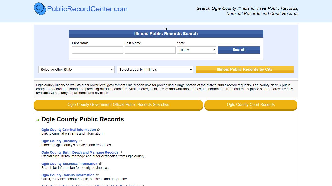 Ogle County Illinois Free Public Records - Court Records ...